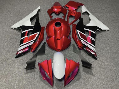 White Red Glossy Black Stripe 2008-2016 Yamaha YZF R6 Motorcycle Fairings