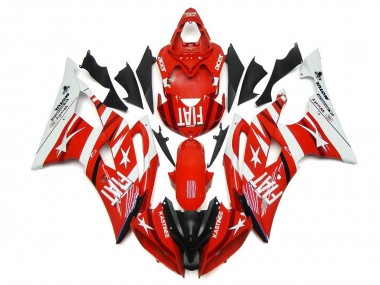 White Red Black Fiat 2008-2016 Yamaha YZF R6 Motorcycle Fairings