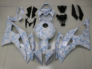 White Light Blue Lightning 2008-2016 Yamaha YZF R6 Motorcycle Fairings