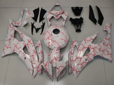 White Red Lightning 2008-2016 Yamaha YZF R6 Motorcycle Fairings