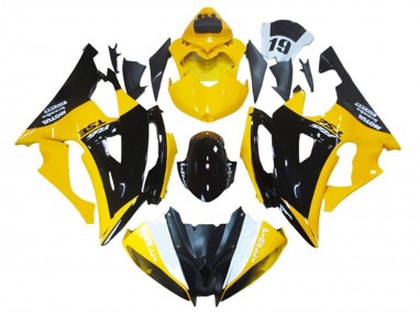Yellow Glossy Black 2008-2016 Yamaha YZF R6 Motorcycle Fairing
