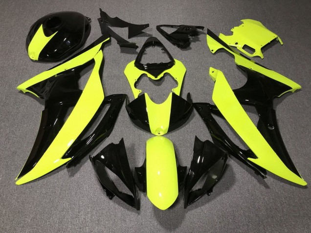 Yellow Glossy Black 2008-2016 Yamaha YZF R6 Motorcycle Fairings