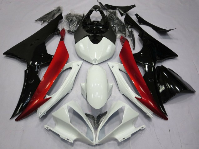 White Red Glossy Black 2008-2016 Yamaha YZF R6 Motorcycle Fairings