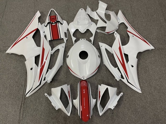 Pearl White Red 2008-2016 Yamaha YZF R6 Motorcycle Fairing