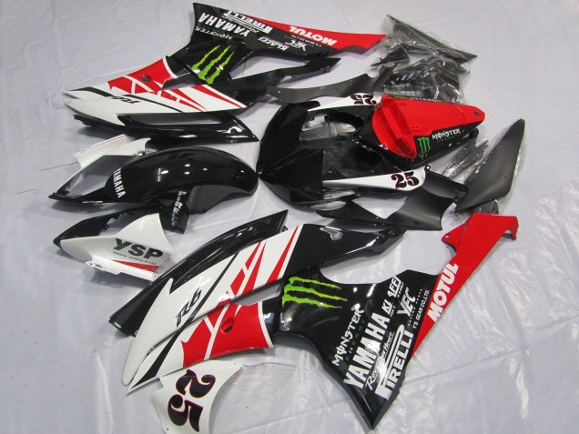 White Red Glossy Black Green Monster 25 2008-2016 Yamaha YZF R6 Motorcycle Fairings