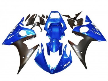 Blue Matte Black White Decals 2003-2004 Yamaha YZF R6 Motorcycle Fairings