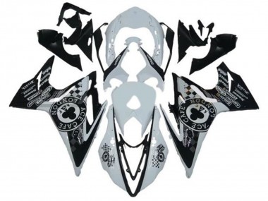 White Glossy Black Cafe London 2013-2016 Triumph Daytona 675 Triple Motorcycle Fairings
