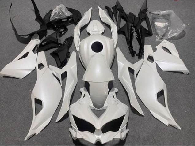 Pearl White 2019-2025 Kawasaki ZX4R ZX-4RR Motorcycle Fairings