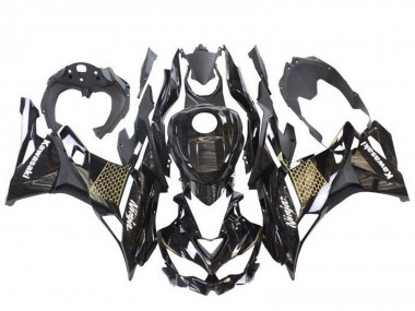 Glossy Black White Gold 2019-2025 Kawasaki ZX4R ZX-4RR Motorcycle Fairings