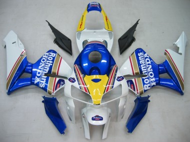 Blue White Yellow Rothmans 2005-2006 Honda CBR600RR Motorcycle Fairings