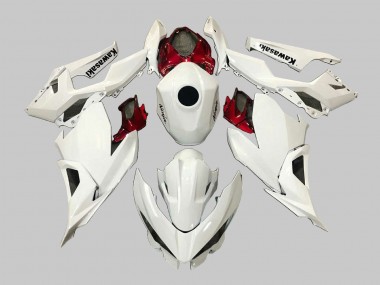 White Red Black 2018-2024 Kawasaki EX400 Motorcycle Fairings