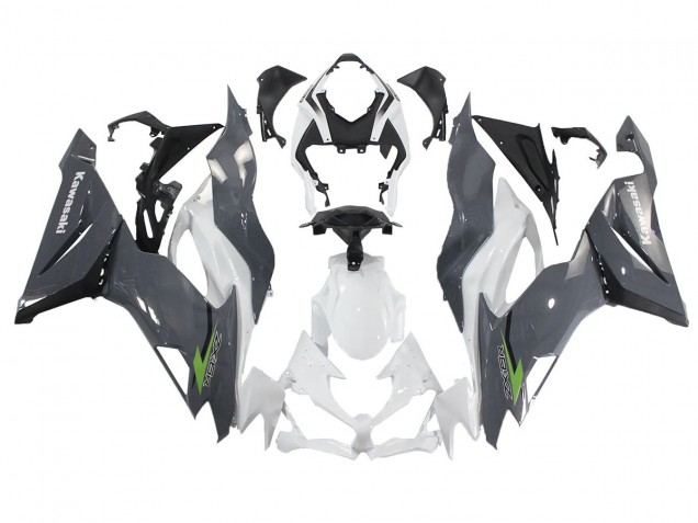 White Grey Green 2019-2022 Kawasaki ZX6R Motorcycle Fairings