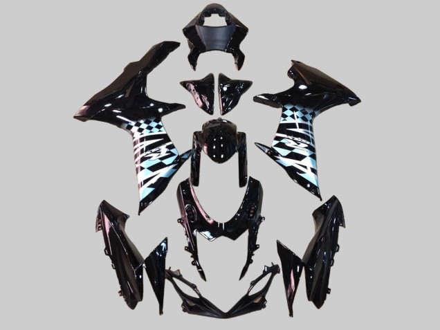 Glossy Black White 2011-2024 Suzuki GSXR 600/750 Motorcycle Fairings