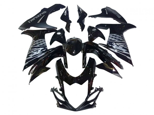 Glossy Black Silver 2011-2024 Suzuki GSXR 600/750 Motorcycle Fairings