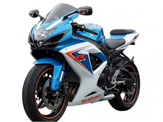 White Blue Red 2006-2007 Suzuki GSXR 600 Motorcycle Fairings