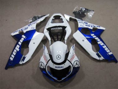 White Blue Jordan Motul 2000-2002 Suzuki GSXR 1000 Motorcycle Fairings