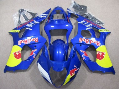 Blue Yellow Red Bull 2003-2004 Suzuki GSXR 1000 Motorcycle Fairings