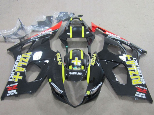 Glossy Black Red Yellow Rizla 2003-2004 Suzuki GSXR 1000 Motorcycle Fairings