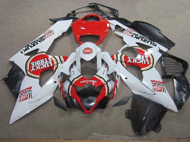 White Red Lucky Strike Motul 2005-2006 Suzuki GSXR 1000 Motorcycle Fairings