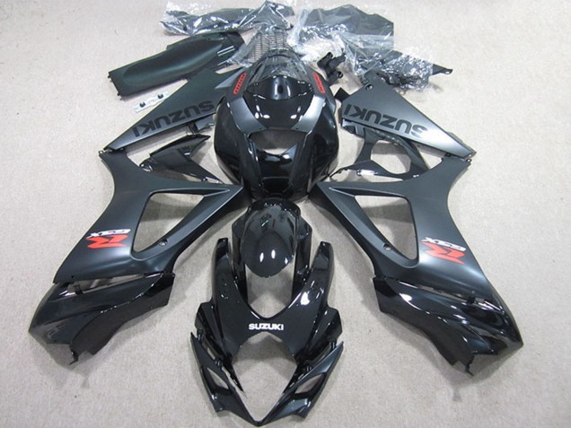 Glossy Black Matte Black 2007-2008 Suzuki GSXR 1000 Motorcycle Fairings Kits