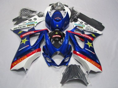 White Blue Red Black Rockstar 2007-2008 Suzuki GSXR 1000 Motorcycle Fairing Kits