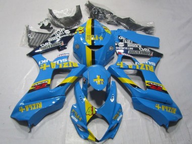 Blue Yellow Black Rizla 41 2007-2008 Suzuki GSXR 1000 Motorcycle Fairings