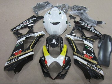 White Yellow Red Black 2007-2008 Suzuki GSXR 1000 Motorcycle Fairings