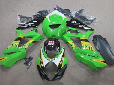 Green White Yellow Black Rizla Q8 Oils 2007-2008 Suzuki GSXR 1000 Motorcycle Fairings