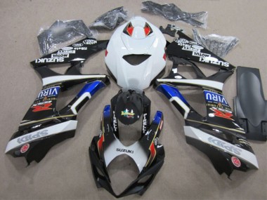 White Blue Red Black 2007-2008 Suzuki GSXR 1000 Motorcycle Fairings