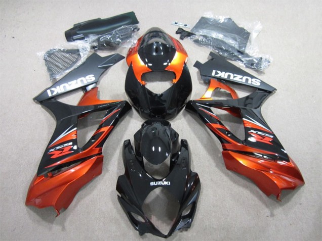 Glossy Black Orange 2007-2008 Suzuki GSXR 1000 Motorcycle Fairing