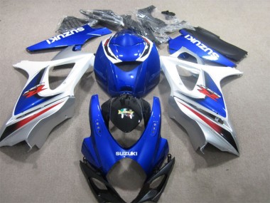 White Blue Black Red 2007-2008 Suzuki GSXR 1000 Motorcycle Fairing