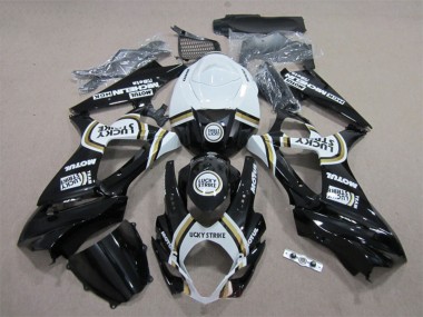 White Black Lucky Strike Motul 2007-2008 Suzuki GSXR 1000 Motorcycle Fairings