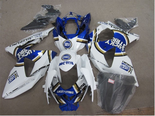 White Blue Lucky Strike Motul 2009-2016 Suzuki GSXR 1000 Motorcycle Fairings