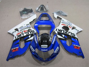 White Blue Black Motul 2001-2003 Suzuki GSXR 600 Motorcycle Fairings