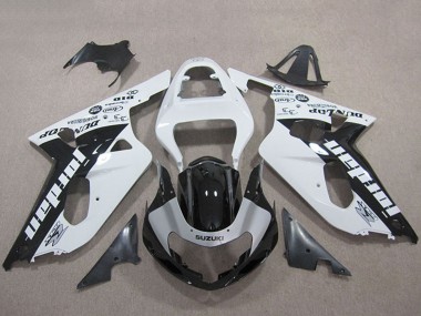 White Glossy Black Jordan 2001-2003 Suzuki GSXR 600 Motorcycle Fairings