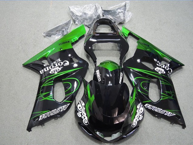 Glossy Black Green Corona Extra Alstare 2001-2003 Suzuki GSXR 600 Motorcycle Fairings