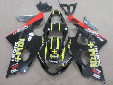 Glossy Black Red Yellow Rizla 2004-2005 Suzuki GSXR 600 Motorcycle Fairings