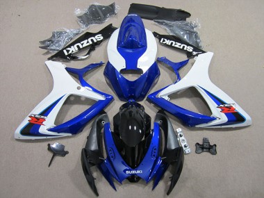 White Blue Black Red 2006-2007 Suzuki GSXR 600 Motorcycle Fairings