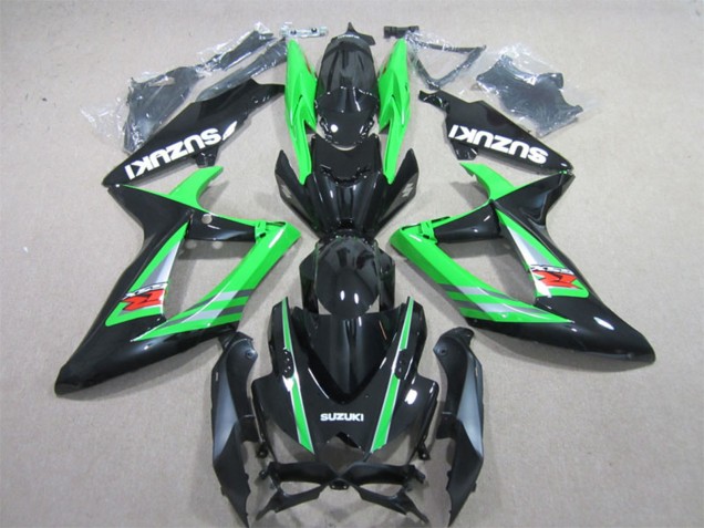 Green Glossy Black Red 2006-2007 Suzuki GSXR 600 Motorcycle Fairings