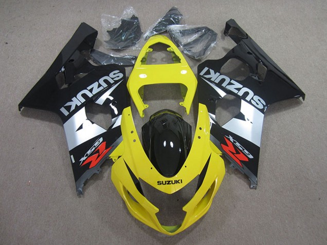 Yellow Silver Black 2004-2005 Suzuki GSXR 750 Motorcycle Fairings