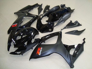 Glossy Black Matte Black Red 2006-2007 Suzuki GSXR 750 Motorcycle Fairings