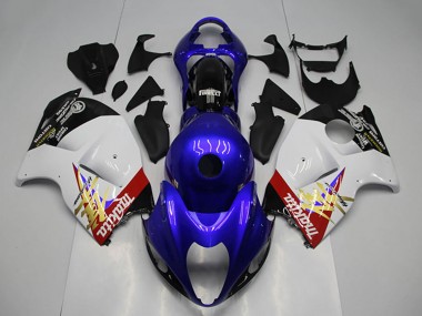 Blue White 1996-2007 Suzuki GSXR 1300 Hayabusa Motorcycle Fairing