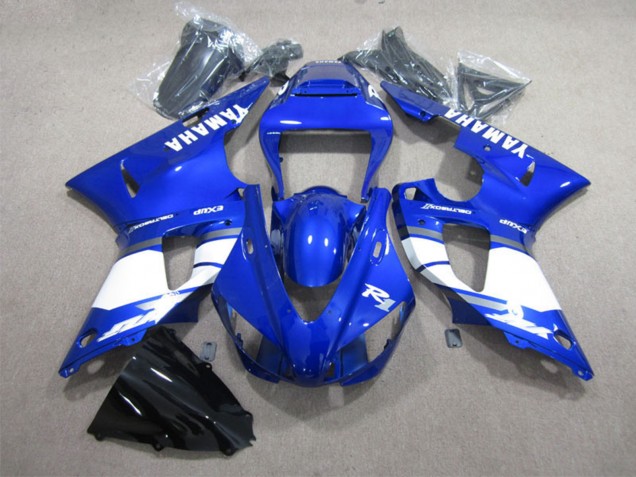 Blue White with Decal 1998-1999 Yamaha YZF R1 Motorcycle Fairings