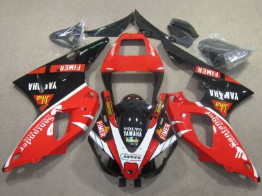 Red White Black Santander 1998-1999 Yamaha YZF R1 Motorcycle Fairings