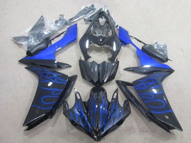 Glossy Black Blue Flame 2007-2008 Yamaha YZF R1 Motorcycle Fairing