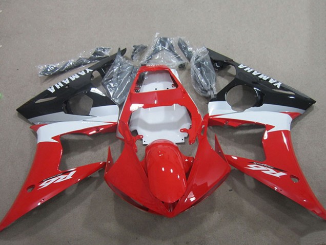 Red White Glossy Black 2003-2004 Yamaha YZF R6 Motorcycle Fairing Kits