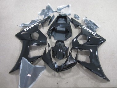 Glossy Black White Decals 2003-2004 Yamaha YZF R6 Motorcycle Fairing