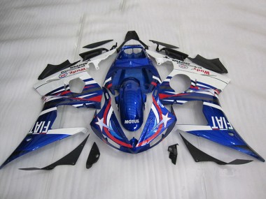 White Blue Red Motul Fiat 2003-2004 Yamaha YZF R6 Motorcycle Fairings