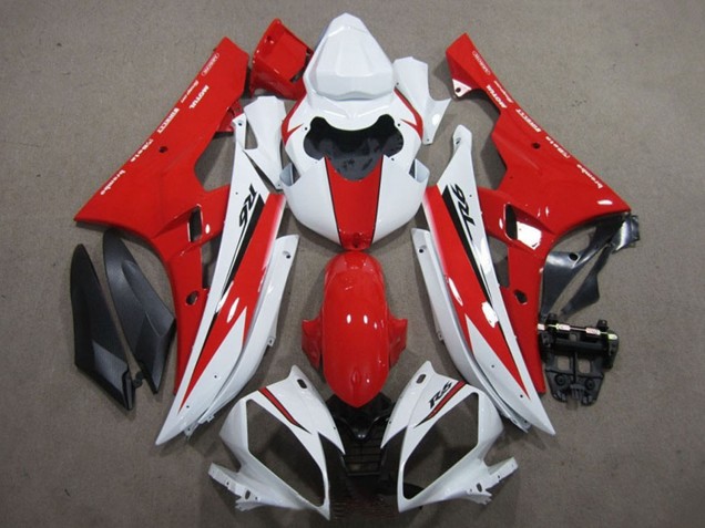 White Red Black 2006-2007 Yamaha YZF R6 Motorcycle Fairing