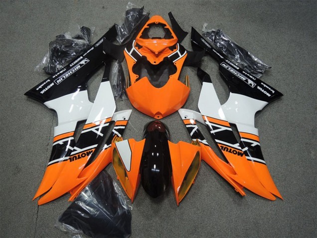 Orange White Glossy Black Motul 2008-2016 Yamaha YZF R6 Motorcycle Fairings